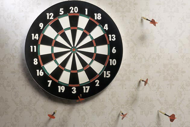 Darts missing the  target