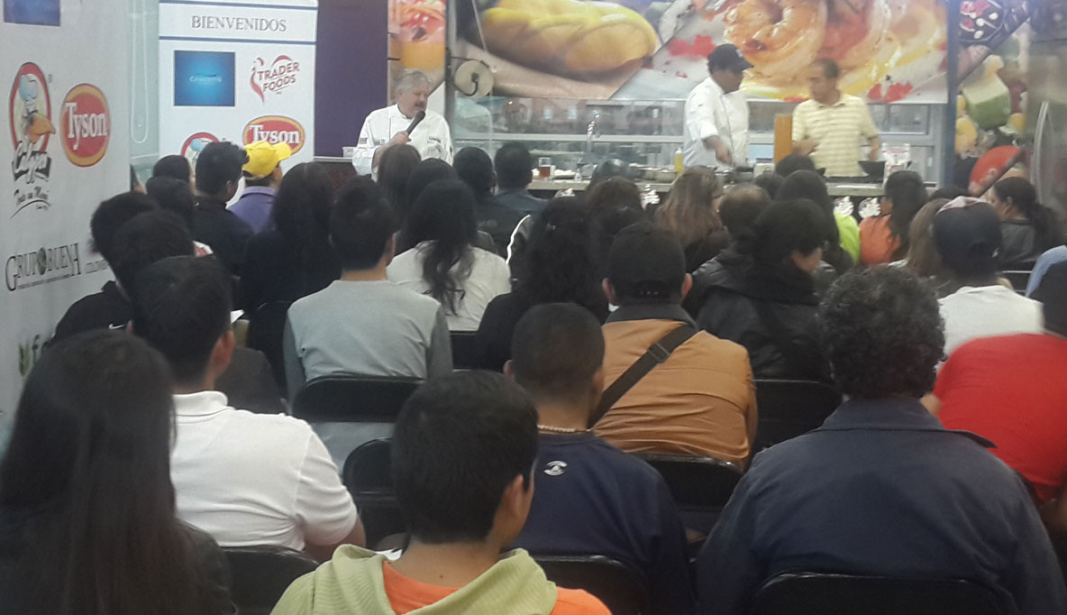 Chef Bernardo cooks for a packed house