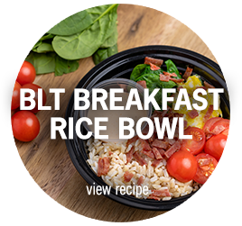 BLT Breakfast Bowl Close up view of BLT Breakfast Bowl