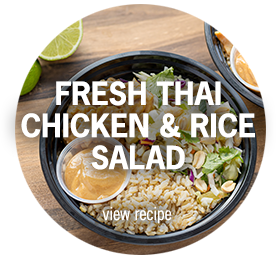 Fresh Thai Chicken and Rice Salad Close up view of Fresh Thai Chicken and Rice Salad